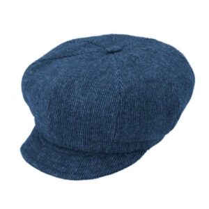 Bonnet ballon en laine rayée Shetland Bleu FIEBIG
