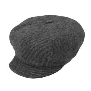 Bonnet ballon en laine rayée Shetland Anthracite FIEBIG