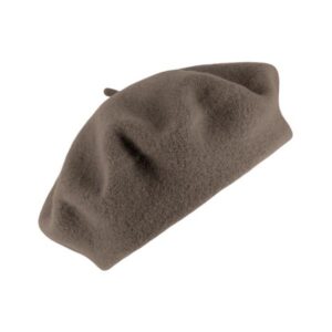 Béret en feutre laine uni Taupe FIEBIG