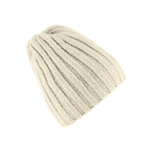 Bonnet en maille côtelée Beige FIEBIG