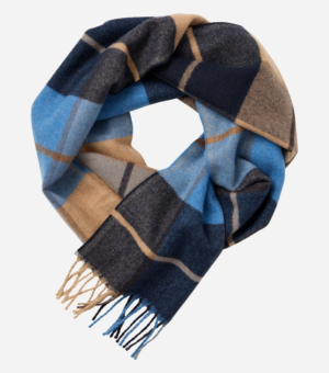 Echarpe Casamoda Bleue Carreaux