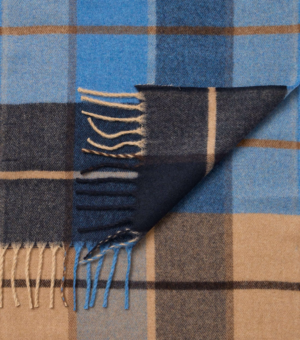 Echarpe Casamoda Bleue Carreaux