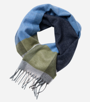 Echarpe Casamoda Bleue Verte Carreaux