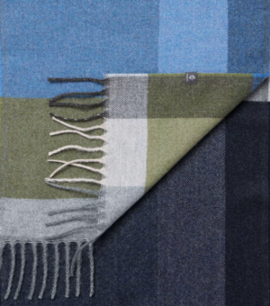 Echarpe Casamoda Bleue Verte Carreaux