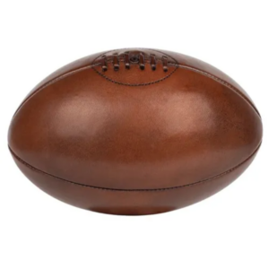 Ballon de Rugby en Cuir Vintage