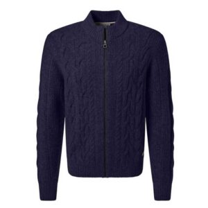gilet laine torsadé PIERRE CARDIN bleu marine