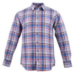 Chemise homme flanelle bleue et rouge à carreaux MARVELIS Casual Fit