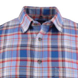 Chemise homme flanelle bleue et rouge à carreaux MARVELIS Casual Fit