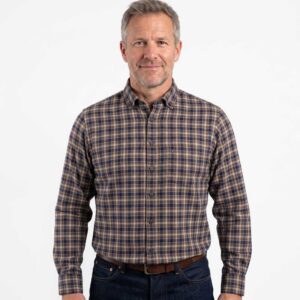 Chemise coton flanelle marron MARVELIS Modern Fit
