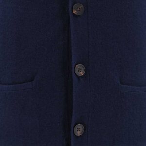 gilet boutonné 100% laine col V marine WELLINGTON OF BILMORE modèle THE CARDIGAN