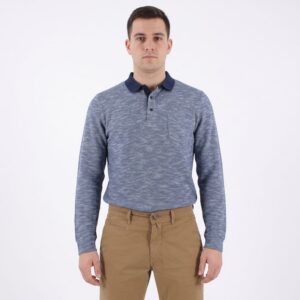 Polo manches longues Pierre Cardin chevronné