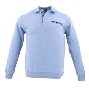 Polo homme manches longues GAILDO Bleu Clair