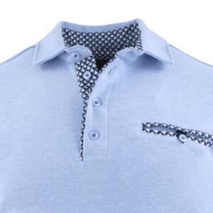 Polo homme manches longues GAILDO Bleu Clair