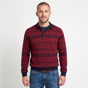 pull col polo bordeaux et marine MONTE CARLO