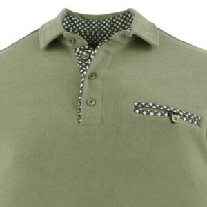 pull col polo coton épais GAILDO vert kaki