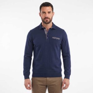 Polo homme manches longues GAILDO Marine