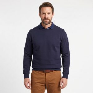 sweat homme col rond PIERRE CARDIN bleu marine