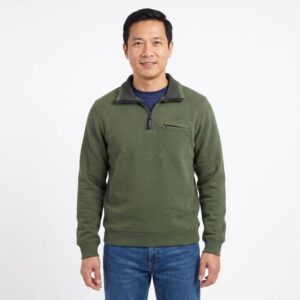 pull sweat vert MONTE CARLO avec poche poitrine
