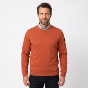 sweat homme col rond PIERRE CARDIN orange