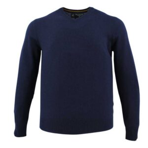 pull homme 100% laine col V marine WELLINGTON OF BILMORE modèle JACKw