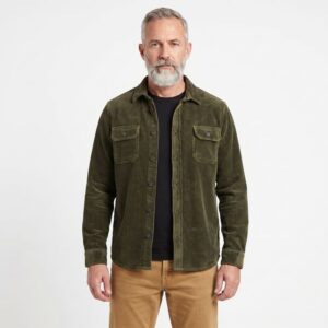 chemise velours cÎtelé vert kaki MONTE CARLO