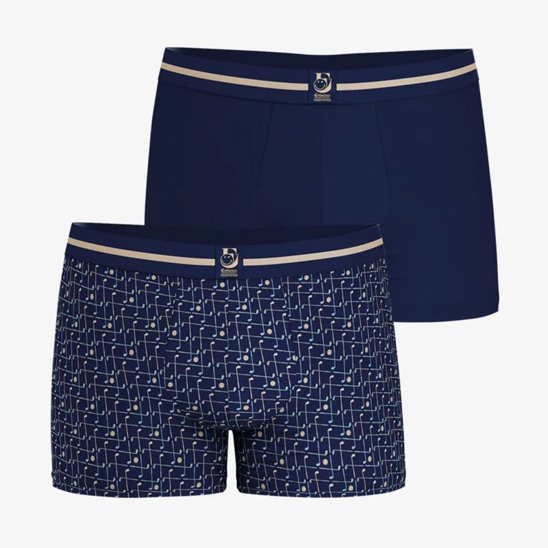 2 Boxers homme EMINENCE modèle smiley LV74 bleu