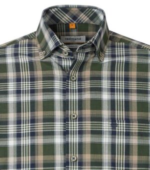 chemise homme REDMOND marine et verte casual fit