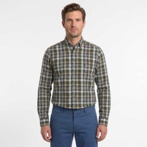 chemise homme REDMOND marine et verte casual fit