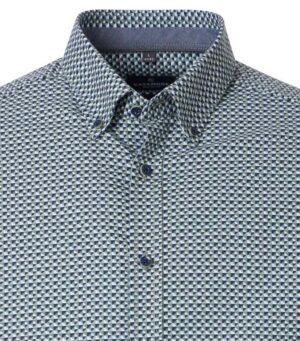 chemise homme imprimé triangles vert et bleu CASA MODA Casual Fit