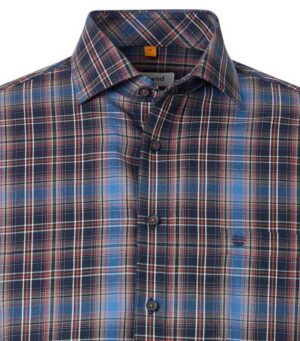 chemise homme REDMOND bleu marine orange modern fit