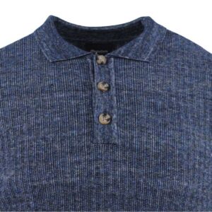 pull homme maille col polo MONTE CARLO bleu