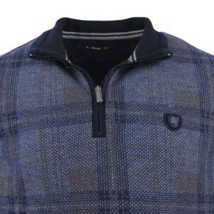 pull sweat col troyer zip chiné bleu/beige MONTE CARLO