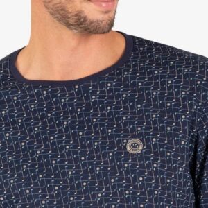 Pyjama Long imprimé coton jersey imprimé EMINENCE bleu