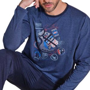 Pyjama homme imprimé bleu MASSANA