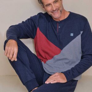 Pyjama homme coton gratté motif triangle MASSANA