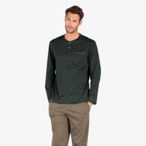 Pyjama homme mercerisé vert et gold EMINENCE