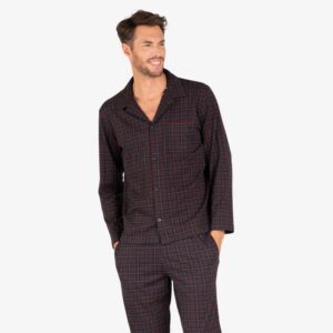 Pyjama Long veste boutonnée chaud coton gratté EMINENCE carreaux