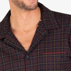 Pyjama Long veste boutonnée chaud coton gratté EMINENCE carreaux