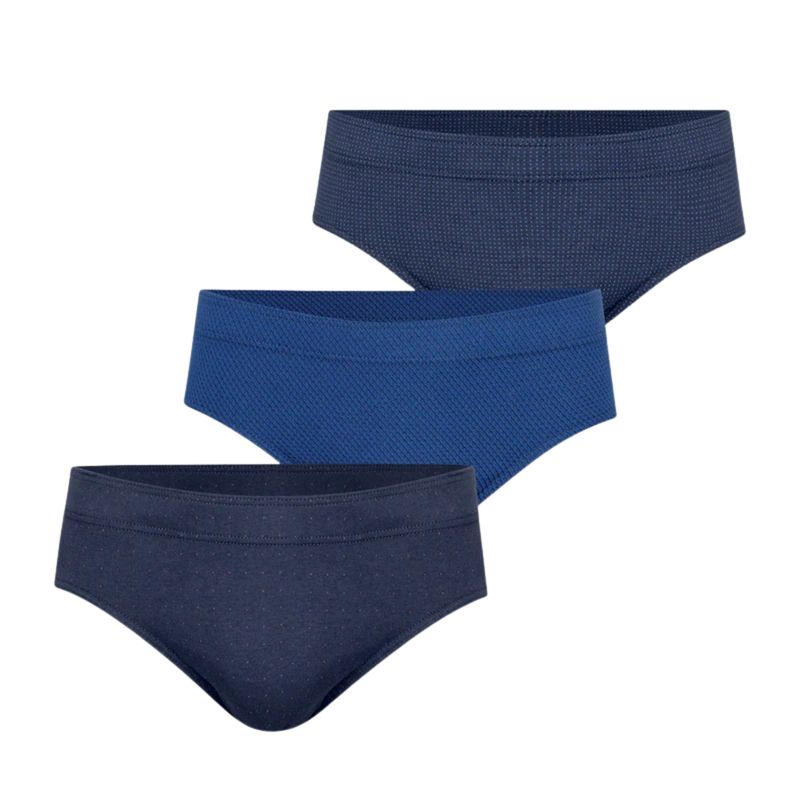 Slip homme taille basse EMINENCE pack de 3 en bleu LC14