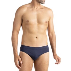 Slip homme taille basse EMINENCE pack de 3 en bleu LC14