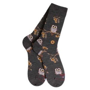 Chaussettes homme laine LABONAL grises motif chouette
