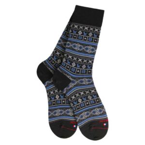 Chaussettes laine pour homme LABONAL motif norvégien bleu et noir