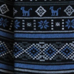 Chaussettes laine pour homme LABONAL motif norvégien bleu et noir