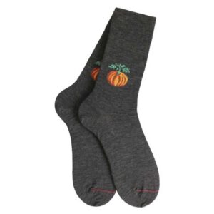 Chaussettes homme laine grise LABONAL motif citrouille