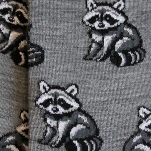 Chaussettes homme laine LABONAL grises motif raton laveur
