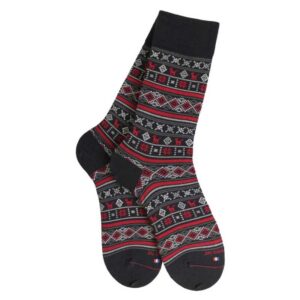 Chaussettes laine pour homme LABONAL motif norvégien rouge et marine