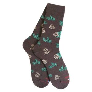 Chaussettes homme en laine LABONAL fantaisie pommes de pin