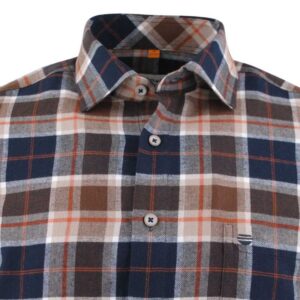 chemise homme flanelle REDMOND casual fit carreaux marron et beige