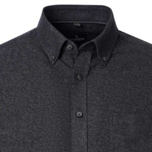 Chemise homme coton flanelle CASAMODA noir chiné