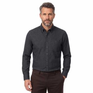 Chemise homme coton flanelle CASAMODA noir chiné